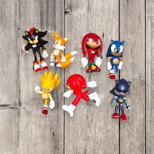 Sonic the Hedgehog Sega 3" Action Figure Lot Shadow Metal Sonic Knuckles Tails